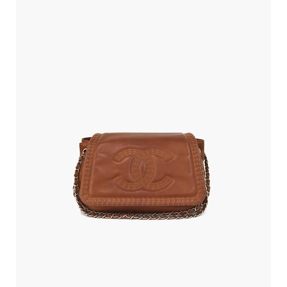CHANEL Brown Big CC Chain Shoulder Bag A-A26997 - Picture 1 of 12